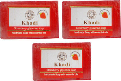 

Khadi Herbal NaturalStrawberry Glycerine Soap Pack Of 3(375 g, Pack of 3)