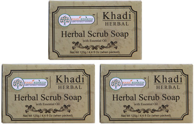 

Khadi Rishikesh Herbal Apricot Scrub Soap-Pack of 3 Each(125 g, Pack of 3)