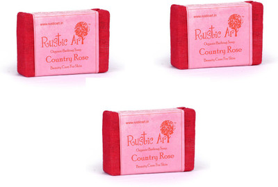 

Rustic Art Organic Country Rose Soap(300 g, Pack of 3)