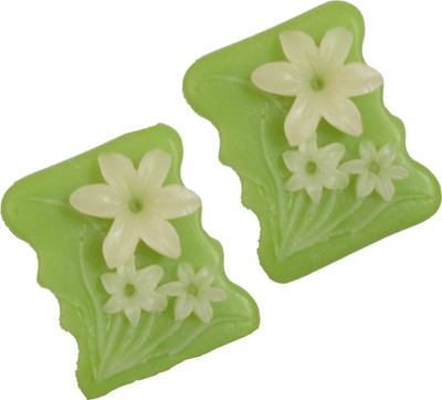 

Nakoda Feelings 3D Flower White Green Handmade Soap(200 g, Pack of 2)
