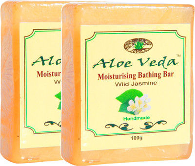 

Aloe Veda Moisturising Bathing Bar - Wild Jasmine - Pack of 2(200 g, Pack of 2)