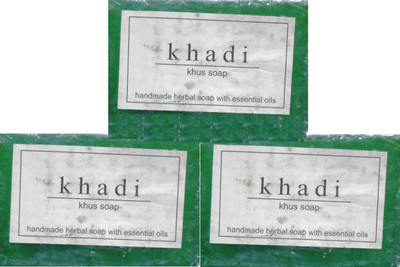 

Khadi Herbal Handmade Khus Soap - Pack of 3(375 g, Pack of 3)