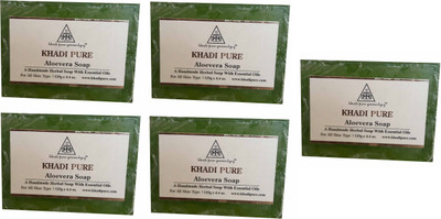 

Khadi Pure Natural Handmade Aloevera Soap with essential Oil(625 g, Pack of 5)