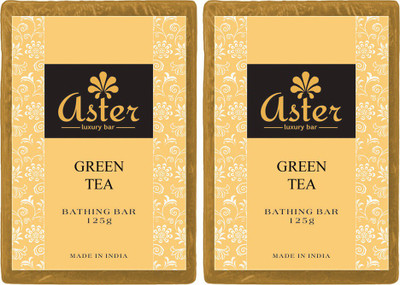 

Aster Luxury Handmade Green Tea Soap 125g - Pack of 2(250 g, Pack of 2)