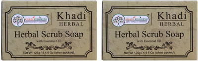 

Khadi Rishikesh Herbal Mint Rosemerry Scrub Soap-Pack of 2 Each(125 g, Pack of 2)