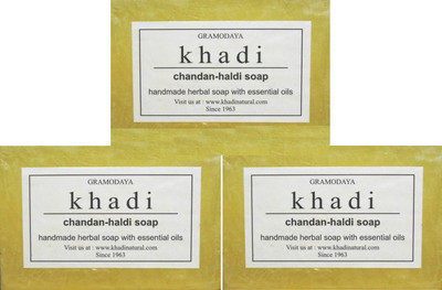 

Khadi Herbal Handmade Chandan Haldi Soap - Pack of 3(375 g, Pack of 3)