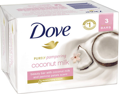 

Dove Purely Pampering Coconut Milk Beauty Cream Bar ( Pack of 3 )(135 g, Pack of 3)