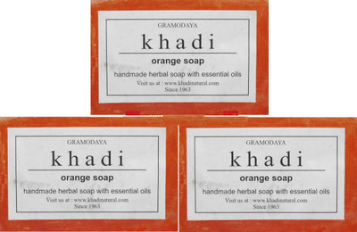 

Khadi Herbal Handmade Orange Soap - Pack of 3(375 g, Pack of 3)