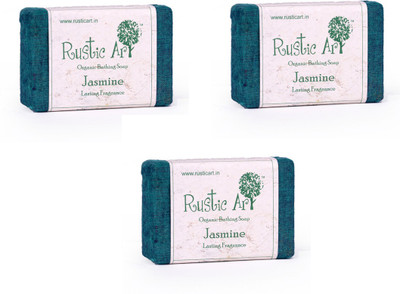

Rustic Art Organic Jasmine Soap(300 g, Pack of 3)