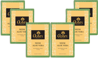 

Aster Luxury Neem Aloe vera Bathing Bar - Pack of 6(750 g, Pack of 6)