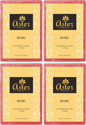 

Aster Luxury Rose Bathing Bar 125g - Pack of 4(500 g, Pack of 4)