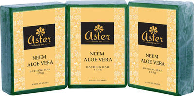 

Aster Luxury Neem Aloe vera Bathing Bar - Pack of 3(375 g, Pack of 3)