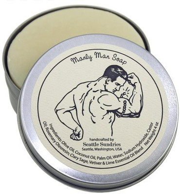

Seattle Sundries Manly Man Soap-100% Natural & Hand Made in Reusable Travel Gift Tin(190 g)