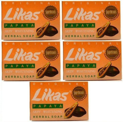 Likas Papaya Soap Original Papaya Skin Whitening Herbal Soap - 5 Pack(135 g, Pack of 5) available at flipkart for Rs.900