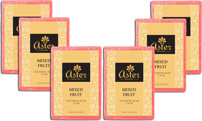 

Aster Luxury Handmade Mixed Fruit Soap 125g - Pack of 6(750 g, Pack of 6)