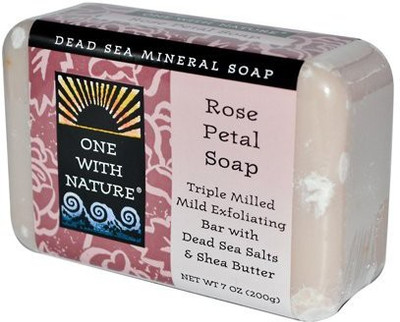 

One With Nature Dead Sea Mineral Rose Petal Soap Pack of 1(200 g)
