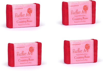 

Rustic Art Organic Country Rose Soap(400 g, Pack of 4)