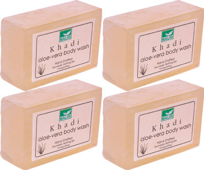 

Khadi Mauri Aloe-Vera Soaps - Pack of 4 - Premium Handcrafted Herbal(125 g, Pack of 4)