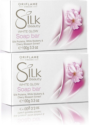 Oriflame Sweden Silk Beauty White Glow Soap(200 g, Pack of 2)