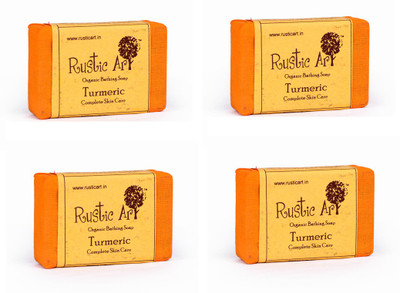 

Rustic Art Organic Turmeric Soap(400 g, Pack of 4)