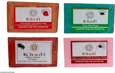 

Khadi Herbal NaturalHandmade Organic Soaps(500 g, Pack of 4)
