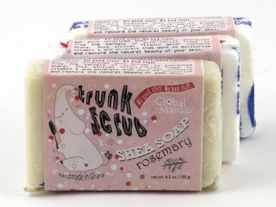 

Global Mamas Trunk Scrub Shea Soap Fair Trade Rosemary 3 Bars(120 g, Pack of 3)