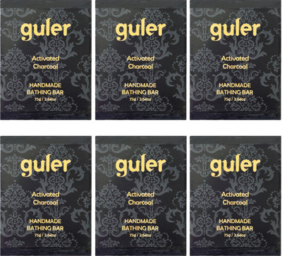 

Guler Activated Charcoal Handmade Bathing Bar (Pack of 6)(75 g, Pack of 6)