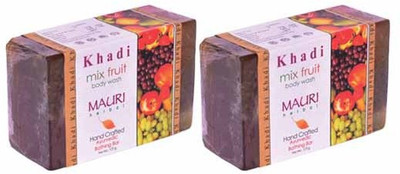 

Khadi Mauri Mix Fruit Soap - Pack of 2 - Premium Handcafted Herbal(250 g, Pack of 2)