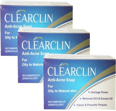 

West Coast Clearclin Anti-Acne for Oily to Natural Skin Soap (Pack of 3)(225 g, Pack of 2)