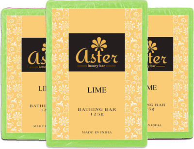 

Aster Luxury Handmade Lime Soap - Pack of 3(375 g, Pack of 3)