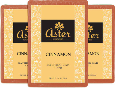 

Aster Luxury Cinnamon Bathing Bar - Pack of 3(125 g, Pack of 3)