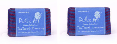 

Rustic Art Organic Tea Tree & Rosemary Soap(200 g, Pack of 2)