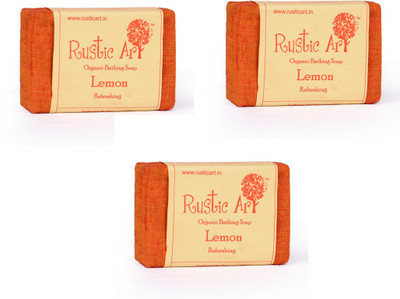 

Rustic Art Organic Lemon Soap(300 g, Pack of 3)