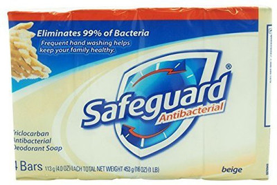 

SafeGuard Deodorant Antibacterial Deodorant Soap, Beige, 4 Count(113 g, Pack of 4)