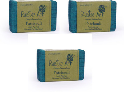 

Rustic Art Organic Patchouli Soap (Anti Ageing)(300 g, Pack of 3)