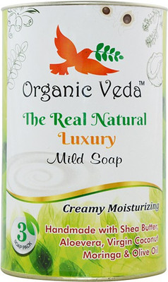 

Organic Veda The Real Natural Luxury Mild Soap - Creamy Moisturizing(100 g, Pack of 3)
