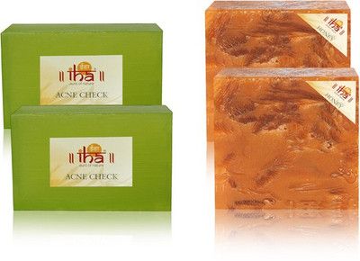 

IHA Ayurvedic Acne Check Neem & Honey Soap Double Pack of 4 Herbal Natural(450 g, Pack of 4)