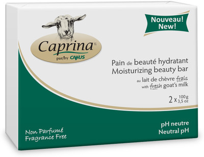 Caprina Moisturizing Beauty Bar with Fresh Goats Milk - Fragrance Free(200 g)