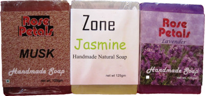 

Anamis Handmade Soaps -Musk, Jasmine And Lavender(375 g, Pack of 3)