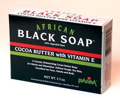 HalalEveryday Madina African Black Soap Cocoa Butter W/Vitamin E(105 ml)
