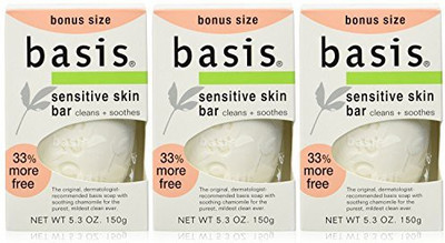

Basis Sensitive Skin Bar Bonus Size 3-Pack(150 g, Pack of 3)