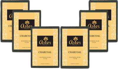 

Aster Luxury Charcoal Bathing Bar 125g - Pack of 6(125 g, Pack of 6)