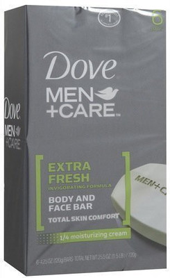 

Dove Men +Care Body & Face Bar Extra Fresh 6 ct (2 PACK) *TOTAL OF 12 BARS OF SOAP*(765 ml, Pack of 12)