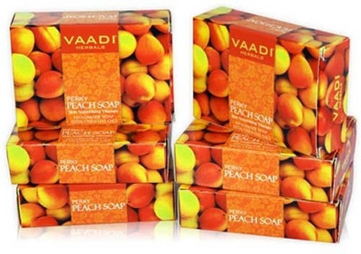 

Vaadi Herbals Perky Peach Soap with Almond Oil - Pack of 6(450 g, Pack of 6)