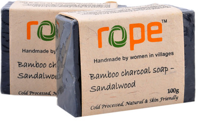

Rope International Bamboo Charcoal Soap - Sandalwood(200 g, Pack of 2)