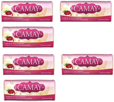 

Camay Creme and Stawberry Beauty Soap ( Pack of 6 )(175 g, Pack of 6)