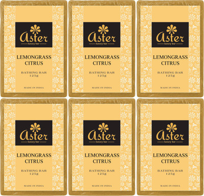 

Aster Luxury Lemongrass Premium Bathing Bar - Set Of 6(750 g, Pack of 6)