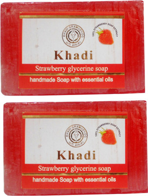 

Khadi Herbal NaturalStrawberry Glycerine Soap Pack Of 2(250 g, Pack of 2)