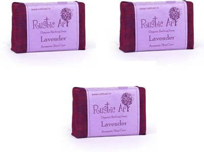 

Rustic Art Organic Lavendar Soap(300 g, Pack of 3)