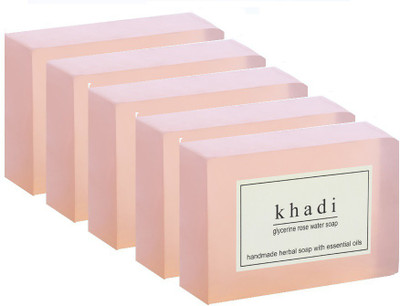

Khadi Herbal Handmade Rose Water Soap - Pack of 7(875 g, Pack of 7)